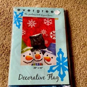 Gorgeous Evergreen house flag happy snowmen ⛄️